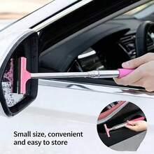 1pc Multi-Color Multi-Function Car Rearview Mirror Glass Cleaner, With Defogging And Scraping Functions - Black - View 13