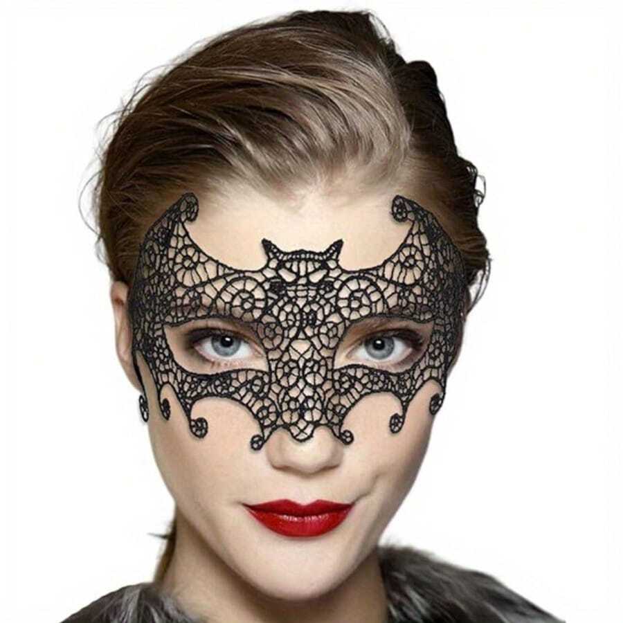 6 buah Topeng Renda Halloween, Topeng Mata Venesia Hitam untuk Pesta Topeng, Cocok untuk Permainan Peran Wanita, Sempurna untuk Pesta, Cocok untuk Pria dan Wanita - MultiWarna - View 1