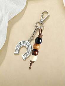 Western Cowboy Style Horseshoe Keychain, Fashionable Car Key Ring, Minimalist Lucky Charm Horseshoe Gold Keychain Creative Small Gift, Equestrian Theme Holiday Gift, Teacher's Day Gift, Y2K - Multicolor - View 13