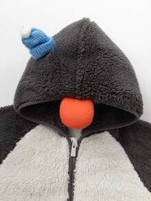 Balabala Baby Fleece Lined Winter Jacket, Thick And Warm, Suitable For Cold Weather - Grayish White - View 4