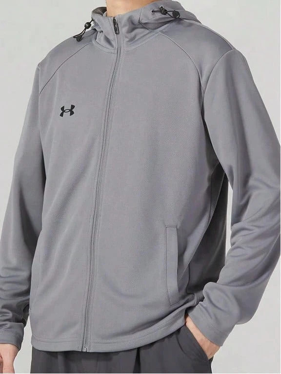 Under Armour Jaket Olahraga Luar Ruangan Pria Baru, Kasual, Nyaman, Tahan Angin, untuk Latihan - Grey - View 1