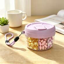 Portable Pill Storage Box, Vitamin Storage Box, Multi-Compartment Design, Moisture-Proof And Anti-Confusion, Large Opening For Easy Access, Travel Pill Box - Multicolor - View 12