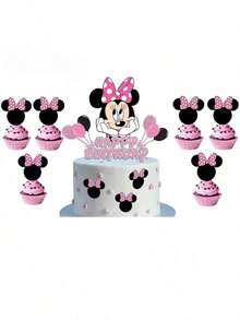 Best Seller Dessert Decoration 26pcs MN Banner Backdrop Large Cake Topper Set Cartoon Birthday Cake Dessert Decoration Birthday Party Set - View 12