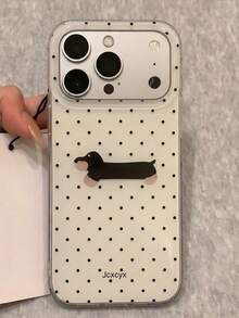 Cute Polka Dot Dachshund Glossy Soft Phone Case Compatible With IPhone 17 Pro Max 17 Pro 16 Pro Max 15 13 Pro Max 14 13 12 Pro Max 11 Cases Shockproof Soft Protective Back Cover - White - View 1