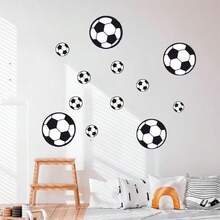 2pcs/Set Soccer Pattern Wall Stickers Children's Room Decoration Football Theme Decals - D - View 4