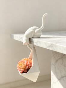 1pc Cute Hanging Cat-Shaped Succulent Planter, 3D Printed Kitten Desk Flower Pot, Minimalist Style Desktop Plant Stand, Creative Home Decor - A - View 6