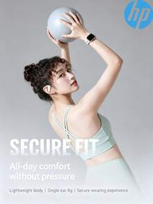 HP Earbud Bluetooth ini memiliki desain over-ear, driver dinamis 18mm, Bluetooth 6.0, dan diamankan dengan silikon cair untuk pemasangan yang stabil, sehingga cocok untuk berlari maupun bepergian. - View 10