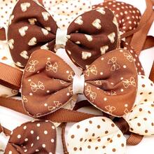 5/12pcs Fashionable Brown Dog Cat Bow Adjustable Pet Dog Bow Tie Dog Beauty Pet Accessories - Multicolor - View 5
