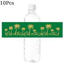 10pcs/20pcs Saudi National Day Water Bottle Labels, Green Gold Palm Tree Saudi Arabia Stickers, KSA National Day Party Decor - Multicolor - View 14