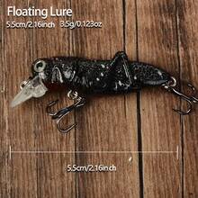 5pcs Floating Grasshopper Lure Set, Insect Bionic Hard Bait For Freshwater Stream Fishing, Suitable For White Amur And Mouth Bass - Multicolor - View 2