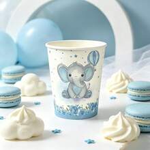 12/24pcs Disposable Party Tableware Paper Cup Set - Multicolor - View 5