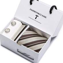 AlanKing Men's Striped Tie Set, Premium Gift Box, Suitable For Holiday And Anniversary Gifts - Color Mixing - View 17