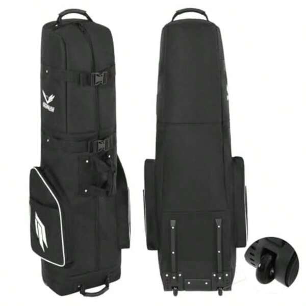 Free Shipping Golf Travel Bag For Airlines, Soft-Sided Golf Club Travel Bag Golf Travel Bag With Wheels And Shoes Compartment, Wear-Resistant Waterproof 900D Polyester Oxford