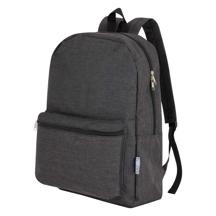 Baroni Home Zaino a Spalla Foderato con Braccioli Regolabili e Manico, Borsa Unisex da Viaggio, Scuola, Vacanza Capiente con Tasca Frontale, 20L,10X46X39 cm, - Nero - Visualizzare 1