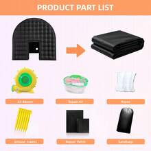 Inflatable Nightclub Tent Large Black Blow Up Night Club Party Tent Square Gazebo Event Room Movable Portable Night Club Party Pavilion For Backyard/Outdoor Events (14.76x14.76x13.78ft, Black) - 黑色 - 查看 7