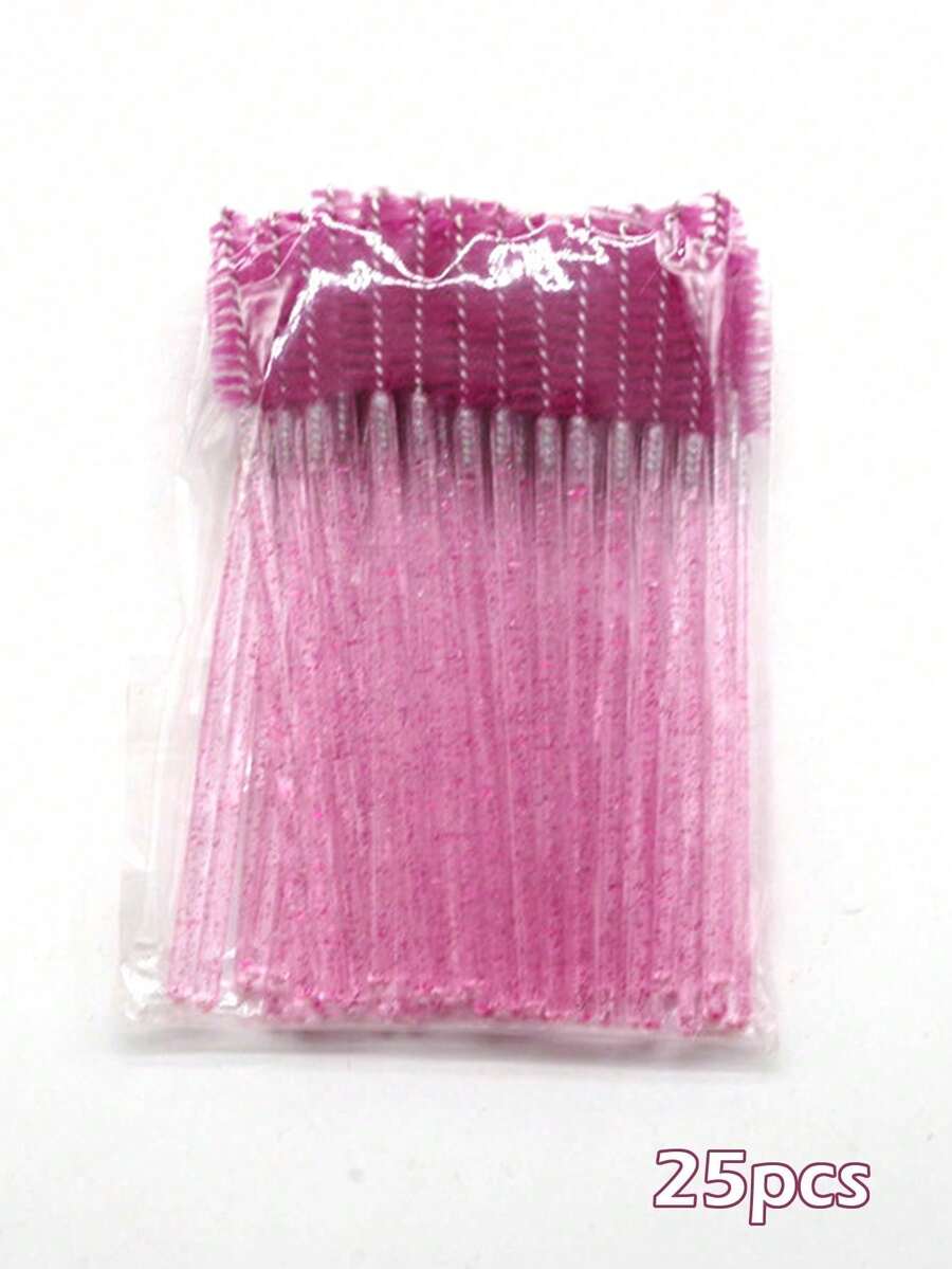 25pcs Disposable Eyelash Extension Brush Makeup Brush Mascara Wands Applicator Spoolers Eyelashe - Mauve Purple - View 1