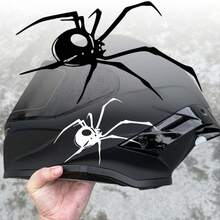 1 Pair Halloween Dark Spider Motorcycle Stickers, Black & White, Vinyl Waterproof UV Resistant, Suitable For Cars, Motorcycles, Helmets, Body, Windows, Motorcycle Personalized Modification Scratch Cover Stickers - Spider - View 1