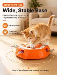 Automatic Cat Toy, Interactive Cat Toy For Indoor Cats And Kittens, Multi-Hole Random Pop-Up Teaser Toy, Electric Cat Activity Toy, Suitable For Solo Play, Stimulates Hunting Instinct, Daily Entertainment - Multicolor - View 6