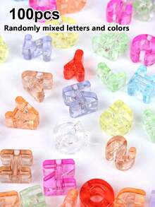 30/50/100 Stück große Buchstabenperlen, Schmuckherstellungszubehör, Regenbogen-Buchstaben-Anhängerperlen, geeignet für Schlüsselanhänger, Taschenanhänger-Set, Handyketten - Alphabetperlen - Übersicht 10