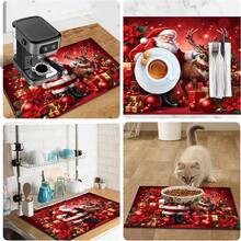 1pc Absorbent Quick-Drying Non-Slip Table Mat With Christmas Theme Pattern, Dish Drying Mat, Coffee Machine Mat, Suitable For Kitchen Countertop, Office Desk, Dining Table And More, Christmas Decoration, Multi-Purpose Drainage Mat, Home Gift, Desktop Decor - XYLSD-852 - View 11