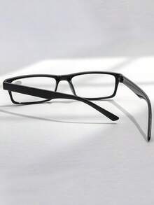 1 Pair Unisex Fashion Square Lightweight Reading Glasses, Featuring Comfortable Non-Slip Design And Lightweight Ergonomic Design, Suitable For Reading, Driving, Fishing And Daily Wear - Black - View 2