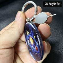 多功能 2D 平面太陽系行星鑰匙圈，附創意智慧型手機 SIM 卡退卡針，太空行星配件吊飾，亦適用於包包裝飾 - 圖片顏色 - 查看 4