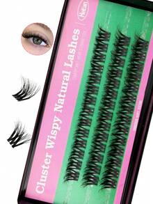 Cross Texture Cluster Natural Lashes Soft Wispy Individual Segmented False Eyelashes Reusable DIY Home Lash Clusters - View 8