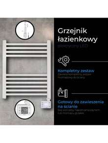 Adler Bathroom Heater, Towel Warmer, Heated Towel Rail, Ladder Radiator - 400W, 10 Heating Bars, 2 Heat Modes, LED Touch Panel, 24H Timer, IP24, Glycol-Filled, White - EU E Type Plug(220-240V) - View 8