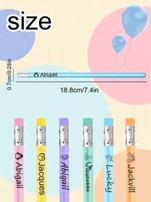 6-240pcs Customized Children's Pencils, Cute Colorful Stationery, Personalized Name Pencils, Custom School Opening Gift, Customizable Name Halloween Gift - Style B - View 2