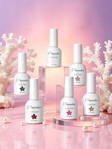 Peacecolor 4件組凝膠指甲油套組，裸色、粉色、紅色、橘色，亮面光澤，浸泡式卸除，UV LED 半永久凝膠美甲套組，DIY 家用沙龍入門禮物，適合女性初學者 - 彩色 - 查看 6
