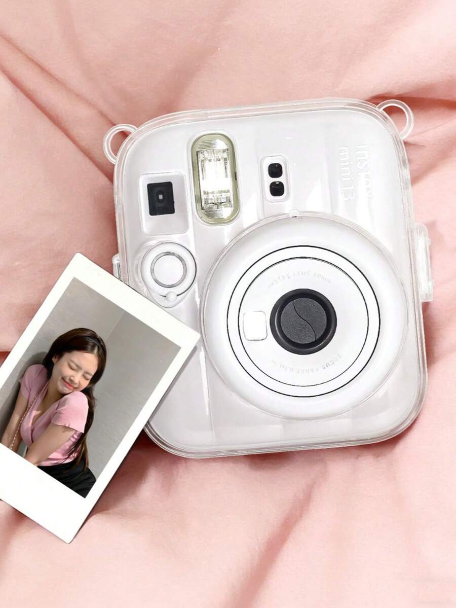 Fujifilm Mini 12 Mini 13 透明相機保護殼，防震防刮透明保護套，附照片收納功能，時尚戶外旅行相機保護套