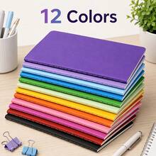 Cuaderno A5 con paleta de colores suaves y diseño de líneas de coche - Cuaderno - Ver 1