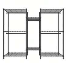 Perchero Negro Resistente - Estantería de Ropa Ajustable y Portátil - Negro - Ver 10