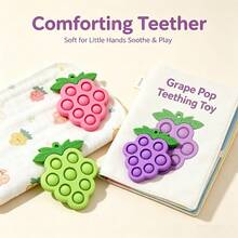 Grape Press Bubble Stress Relief Toy, Sensory Educational Toy, Baby Teething Toy, Small Fingertip Toy With Hanging Feature - Multicolor - View 6