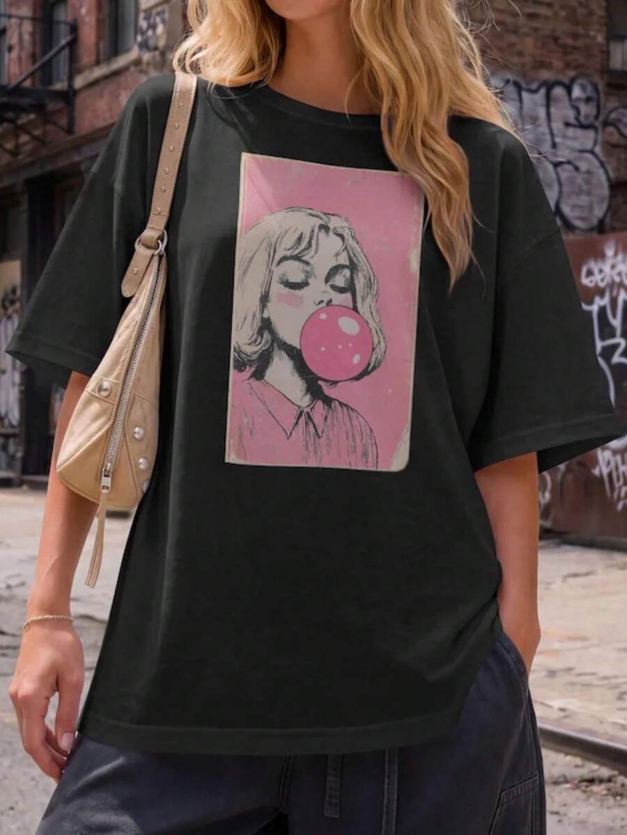 Women T-Shirts - 黑色 - 查看 1