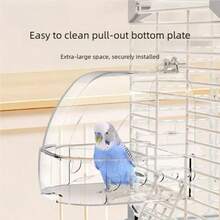 Bird Bath Tub Bathing Box For Myna, Cockatiel, Peony Parrot, Tiger Parrot Supplies - Style A - View 10