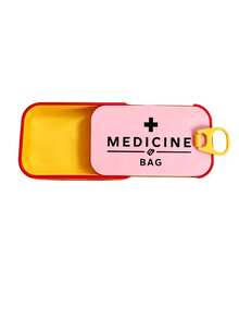 迷你便攜式收納盒，印有「MEDICINE BAG」字樣，扣蓋式緊湊藥丸盒，適用於藥片、繃帶與急救用品，適合通勤、短途旅行、宿舍書桌與居家梳妝台收納，學生與戶外愛好者理想選擇，實用小眾生日禮物，旅行迷你收納盒，口袋尺寸醫療收納盒 - 彩色 - 查看 17