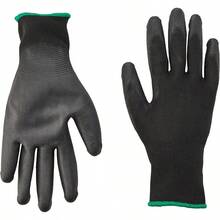 Polyester Glove, Cut Resistant, Medium Size, Black Color, Knitted Cuffs. Model 8868 - 50pcs/M - View 1