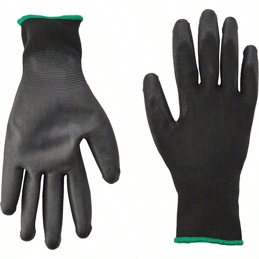 Polyester Glove, Cut Resistant, Medium Size, Black Color, Knitted Cuffs. Model 8868 - 50pcs/M - View 1