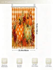 1/3/4pcs Orange & White Plaid Pumpkin Red Maple Autumn Leaf Pattern Bathroom Shower Curtain Set, Cute & Playful Style, 72*72 Inches, Waterproof Shower Curtain Bathroom Accessories - Includes 12 Plastic Hooks - Includes Toilet Lid Cover, U-Shaped Non-Slip Bath Mat And Soft Plush Rug - Washable, Mildew-Resistant - Perfect For Halloween / Thanksgiving Holiday Decor, Home Decor, Room Decor, Back To School Gift. Exquisite Housewarming Gift - A - View 18