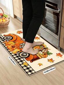 1/2pcs Autumn Thanksgiving Gnome Pumpkin Pattern Doormat, Outdoor Welcome Mat, Carpet, Autumn Floor Mat, Thanksgiving Front Door Mat - Multicolor - View 13