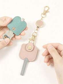 1pc Elastic Stretchable 40cm Lightweight Key Storage Protective Case, Can Be Hung On Backpack, Handbag, Suitable For Daily Commute, Outdoor Travel; Multi-Color Minimalist Key Protective Case - Multicolor - View 3