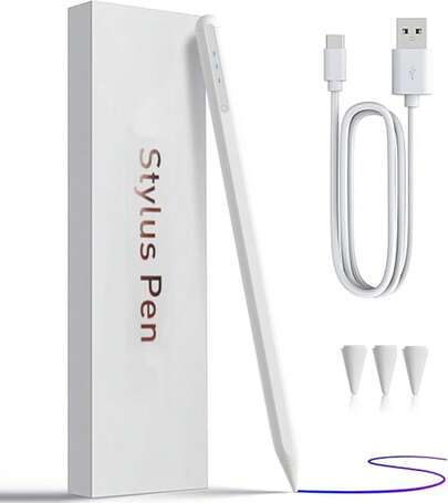 |Pad Pencil For Women - Faster Charge Magnetic Stylus With Tilt Sensitivity & Palm Rejection, Compatible |Pad 11/10/9/8/7/6, Air 3/4/5, Pro & Mini 6/5 (White)