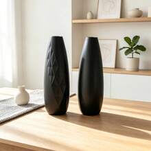 1pc/2pcs Tabletop Shatterproof Plastic Vase, Minimalist Solid Geometric Facet Flower-Arrangement Bud-Vase For Wedding Decor, Modern Matte Geometric Diamond Decorative Flowerpot For Home Decor - A - View 8