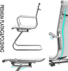 WAHSON OFFICE CHAIRS 4PCS PU Leather Office Chair Metal Frame Conference Chair For Meeting Room/Reception Area - 白色四把 - 查看 8