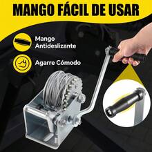 Cabrestante manual para barco de 317.51KG/861.83KG/1133.98KG con cable de 7m/9m, cabrestante de remolque de barco ajustable bidireccional, manivela de cuerda de alta resistencia para remolque, barco o remolque de ATV - Negro - Ver 8