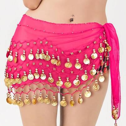 1 pieza Pañuelo de cintura para danza del vientre, cinturón de práctica para mujer, disfraz de carnaval, esencial para fiesta de carnaval, toalla de cadera, adecuado para actuación, práctica de danza y festival