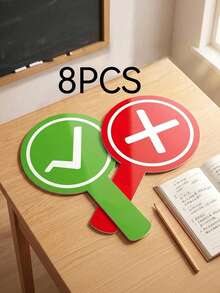 Double-Sided Handheld Response Cards "Correct" And "Wrong" Signs, Handheld Voting Paddles, Answer Boards, Suitable For Classroom Interactive Teaching Props, Family Games, Interactive Learning Activities, Team Building Voting, Back To School Season - Correct Or Incorrect - View 10