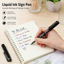 3 buah Pulpen Tinta Cair Ujung Tebal Warna Netral, Pulpen Ballpoint Tinta Hitam/Biru/Merah 1.0MM, Untuk Menggambar, Mencoret-coret, dan Penggunaan Kantor - 3 - View 4