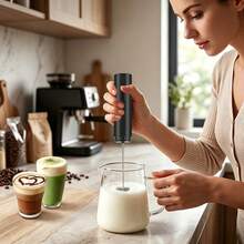 Pengaduk Susu Elektrik 3 Kecepatan, Pengaduk Telur & Susu Genggam Nirkabel, Pengaduk Kopi Isi Ulang USB, Pengaduk Dapur Multifungsi, Penting untuk Memanggang dan Kopi - MultiWarna - View 3